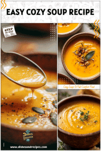 Simple easy butternut soup in a rustic bowl with creamy texture and golden-orange color.